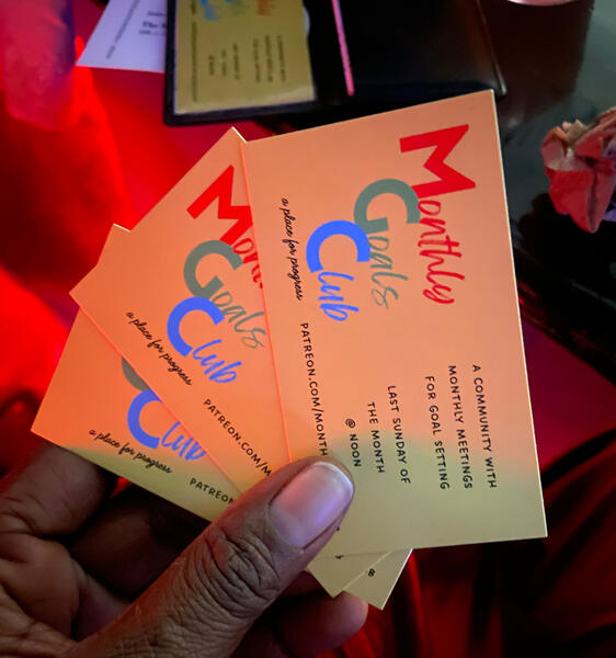 Monthly Goals Club Business Cards